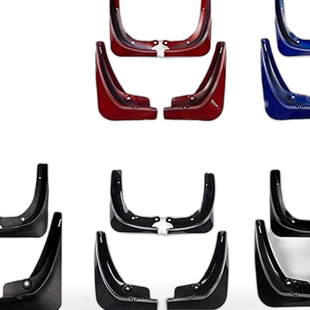 Mud Flaps for Tesla Model 3 (2016–2020) Front Rear White Carbon Fiber