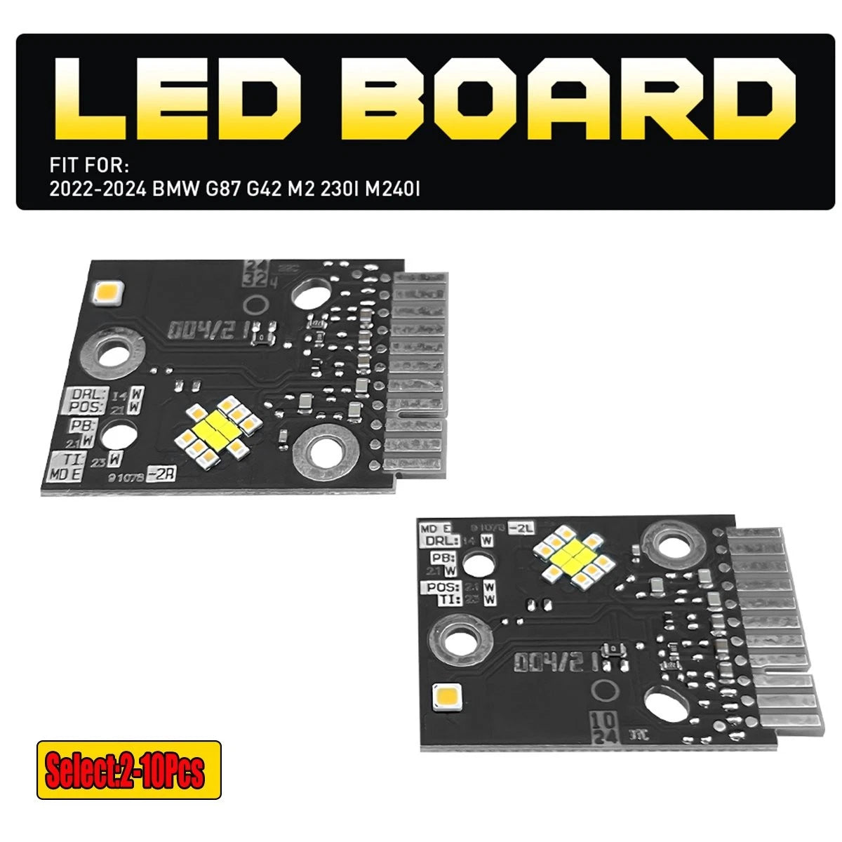 10Pcs Amber LED Daytime Running Light Boards for BMW G87 G42 M2 230i M240i (2022–2024)