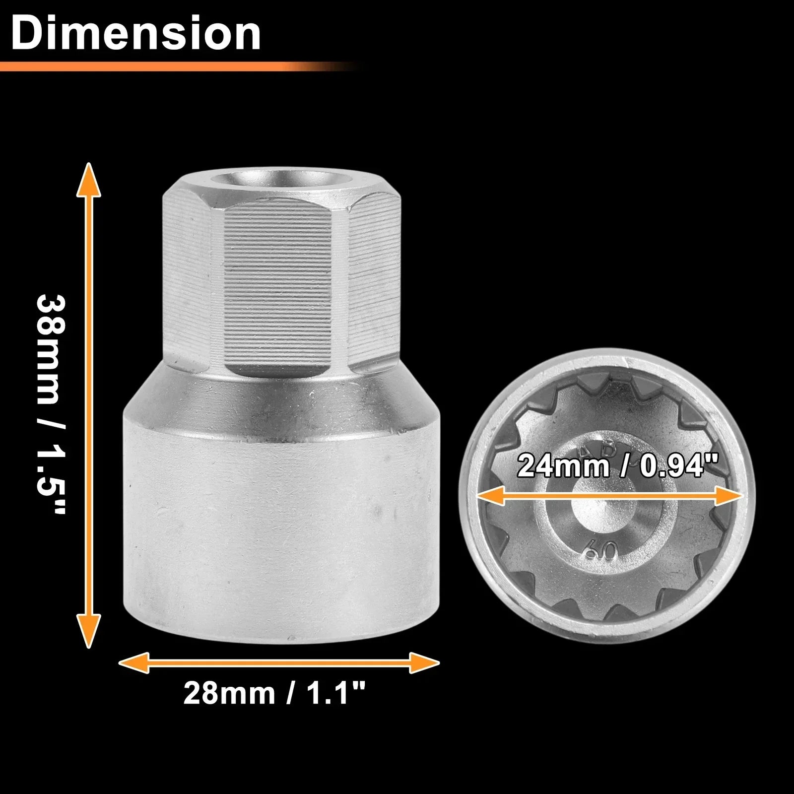Wheel Lock Lug Nut Key Socket Tool for VW Touareg (2004-2010)