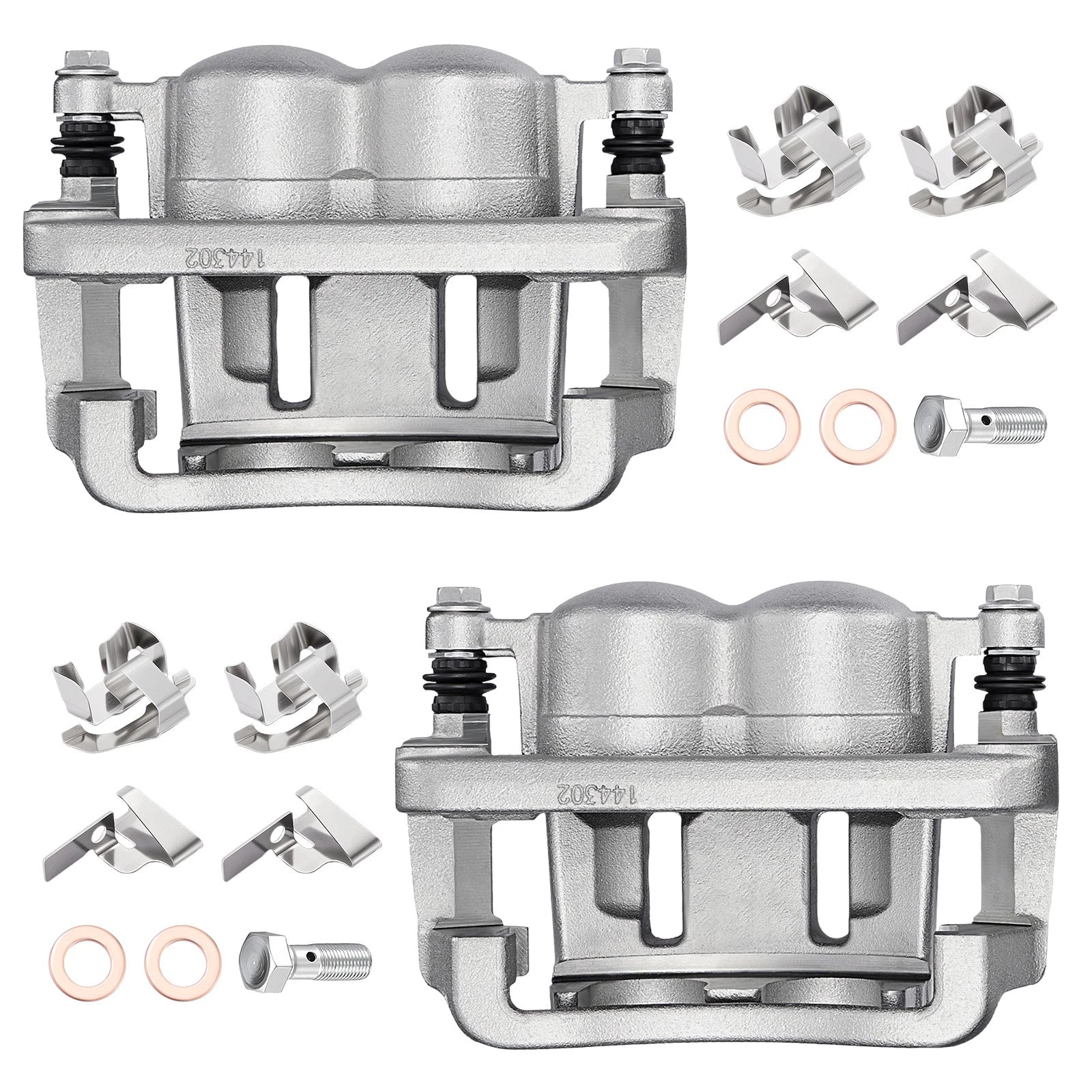 2X Front Brake Calipers w/ Brackets for Ford F-250/F-350 Super Duty (2008–2012)