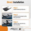 Black Steel Boat Mount for Universal Anchor Winch BBQ Grill Platform