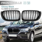 Glossy Black Hood Kidney Grille for BMW X3 (2015-2017)
