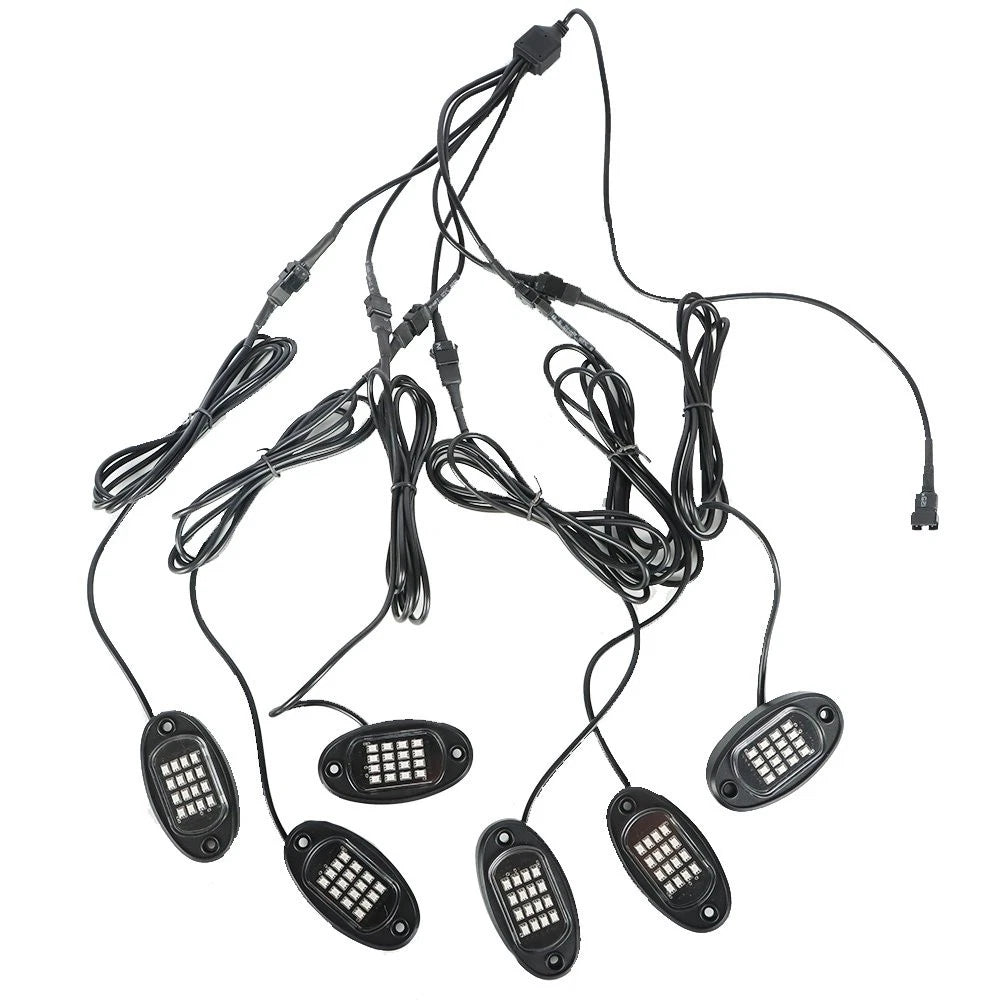 Set of 6 RGB LED Rock Lights for Jeep Offroad
