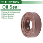 Set of 5 Oil Seal Rotary Shaft Seal 10x20x6mm Fluorine Rubber