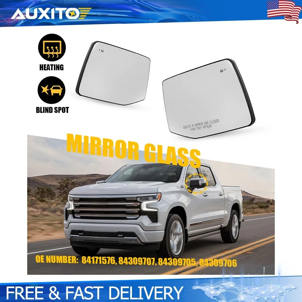 Heated Mirror Glass Set for Chevrolet Silverado 1500 (2019–2024)