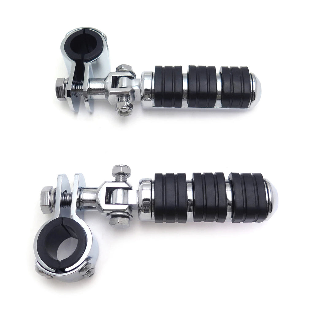 Chrome Highway Cuboid Footpeg Rest w/ Clamp for Harley Dyna Touring XL