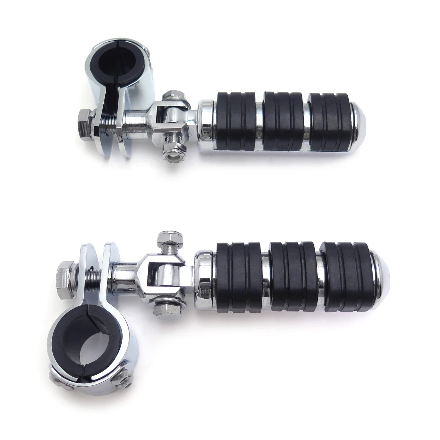 Chrome Highway Cuboid Footpeg Rest w/ Clamp for Harley Dyna Touring XL
