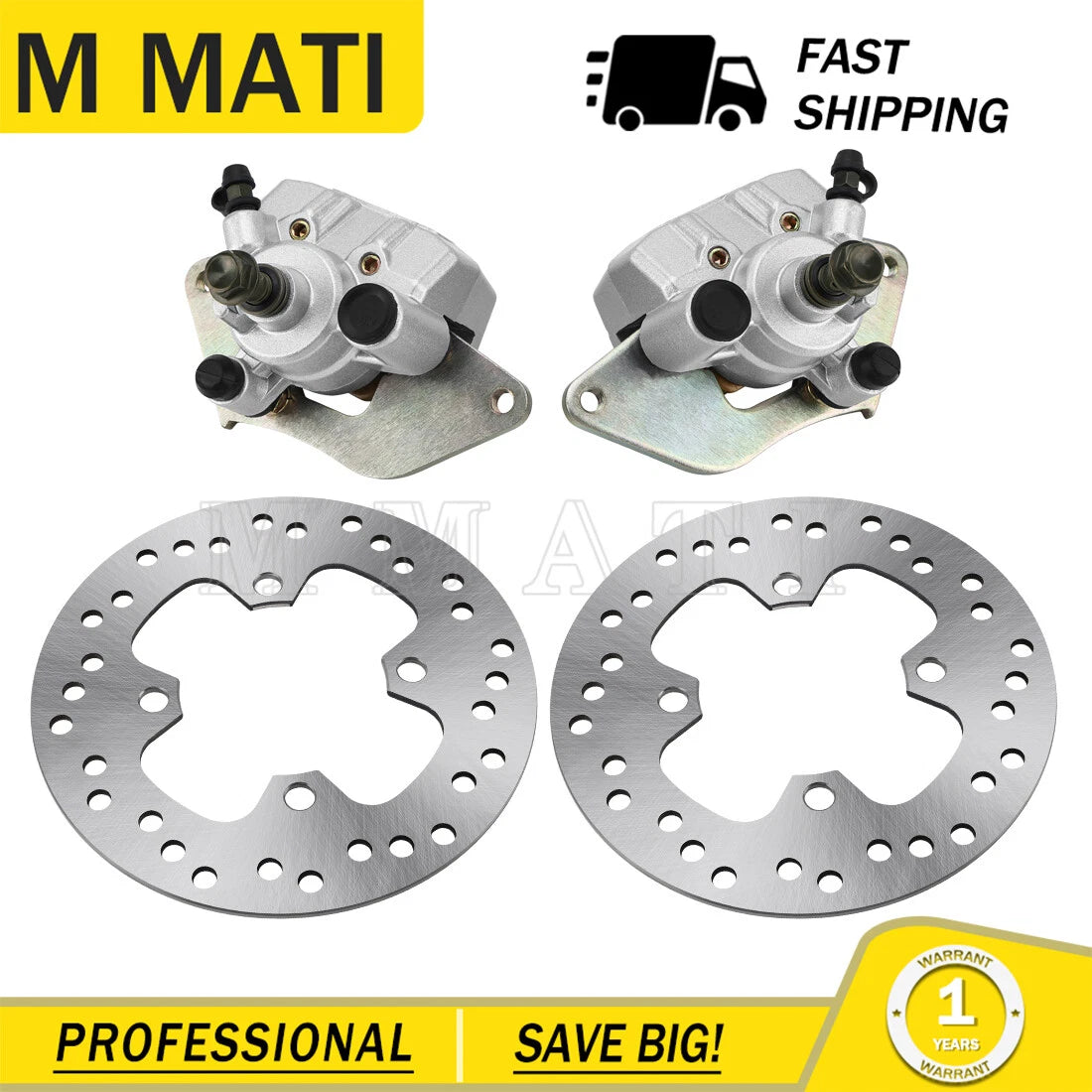 Front Brake Calipers & Rotor for Honda Rubicon 500 TRX500FA5/FA6/FA7/FM6 (2015–2019)