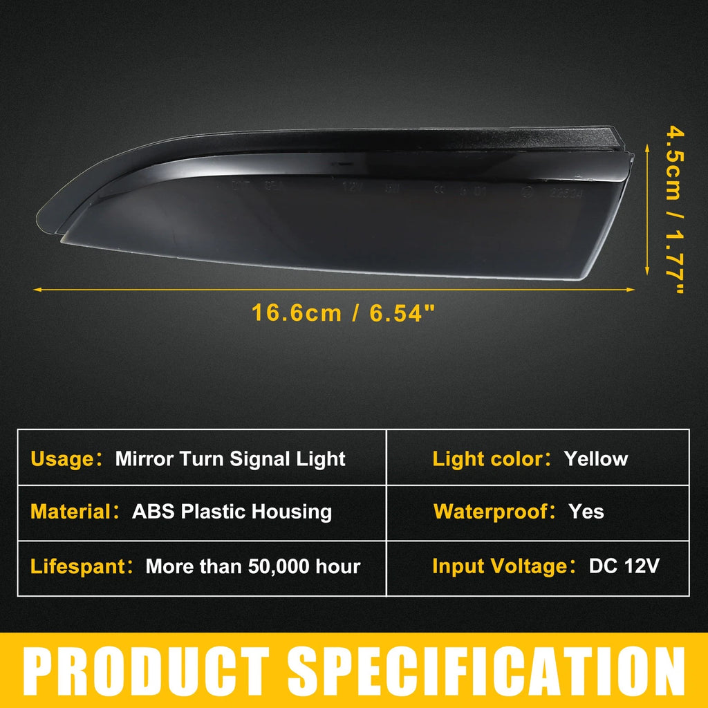 Mirror Turn Signal Light 8A61-13B381-AF for Ford Fiesta (2011–2019) 1 Pair