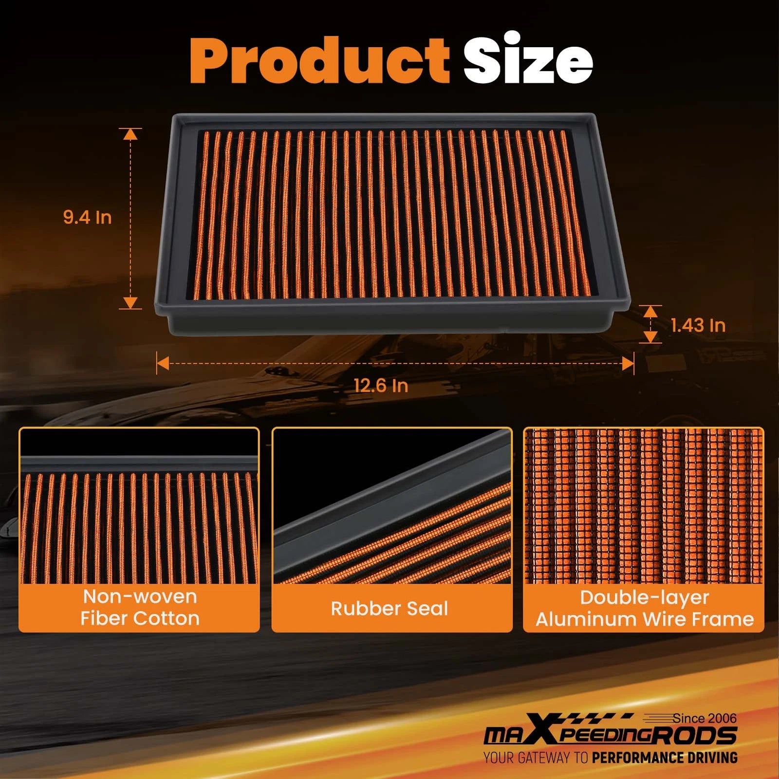 Engine Air Filter Element for Toyota 4Runner Lexus GX460 (2010–2021) 1780138050