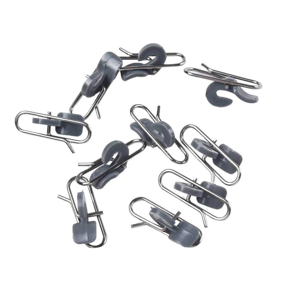 Set of 10 Stainless Steel Bait Clips for Increased Casting Distance