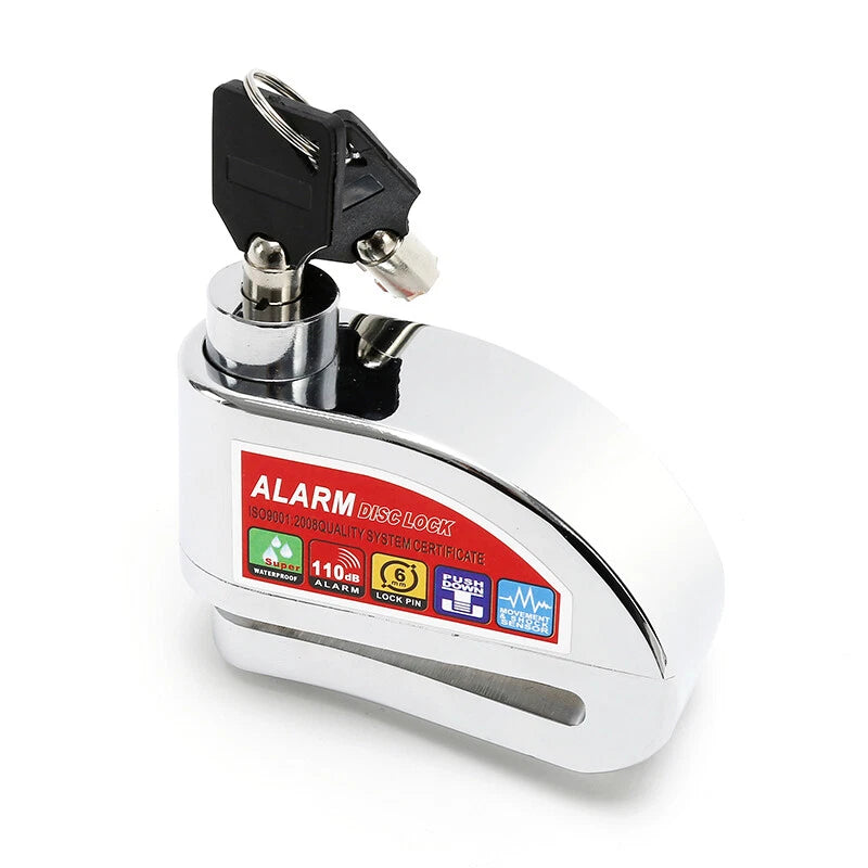 Disc Brake Rotor Lock with Electronic Alarm for Motorcycle/Scooter