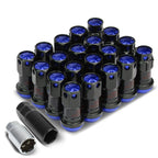 20Pcs Blue Aluminum M12x1.25 Close-End Rim Lug & Lock Nuts for Universal