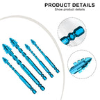 5 Pieces Carbide Drill Bits 6681012mm for Drywall Wood Metal Tiles