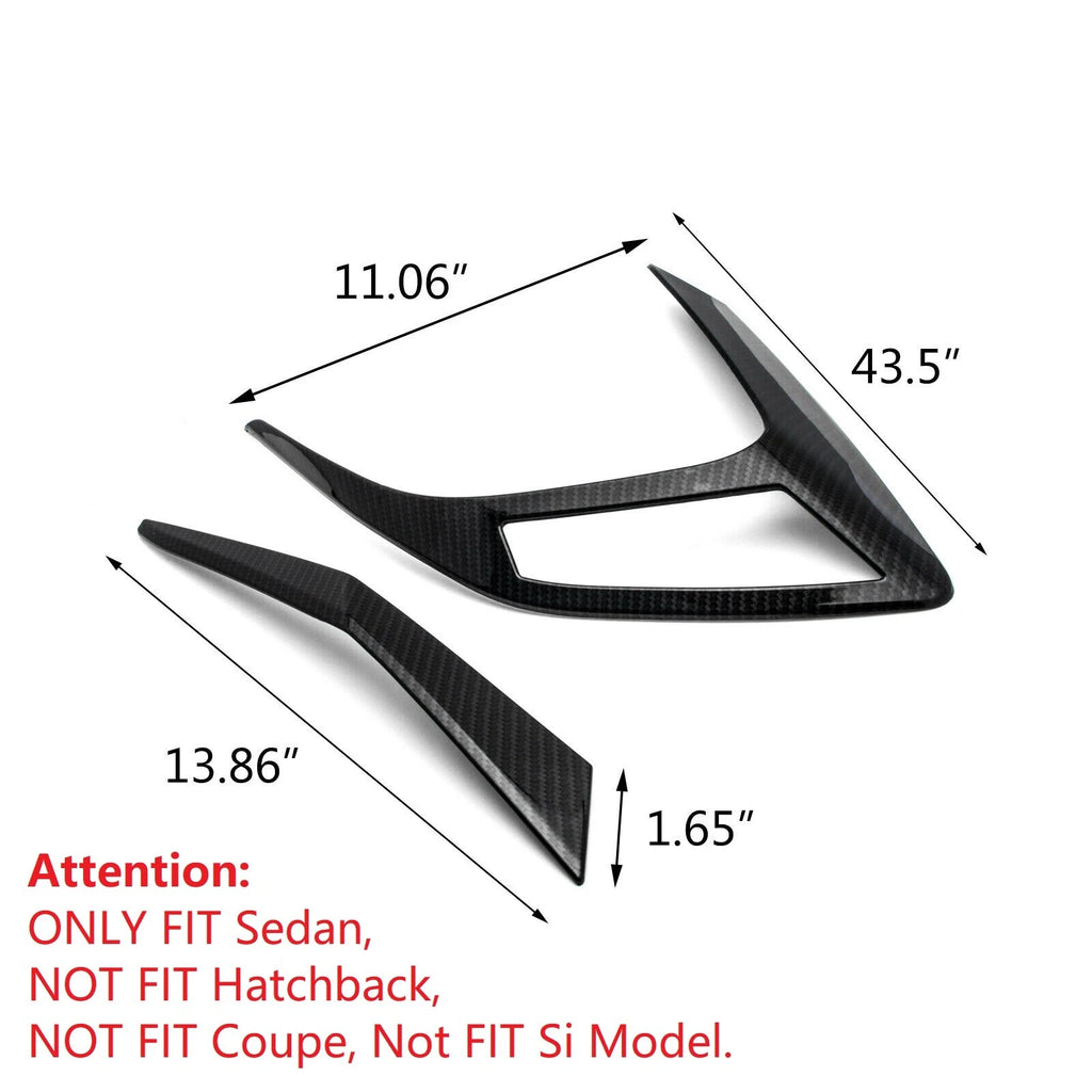 Carbon Fiber Rear Lamp Tail Light Panel Bezel for Honda Civic 2016-2021