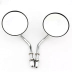 Chrome Round Motorcycle Mirrors for Harley Road King, Street Glide, Dyna, Softail