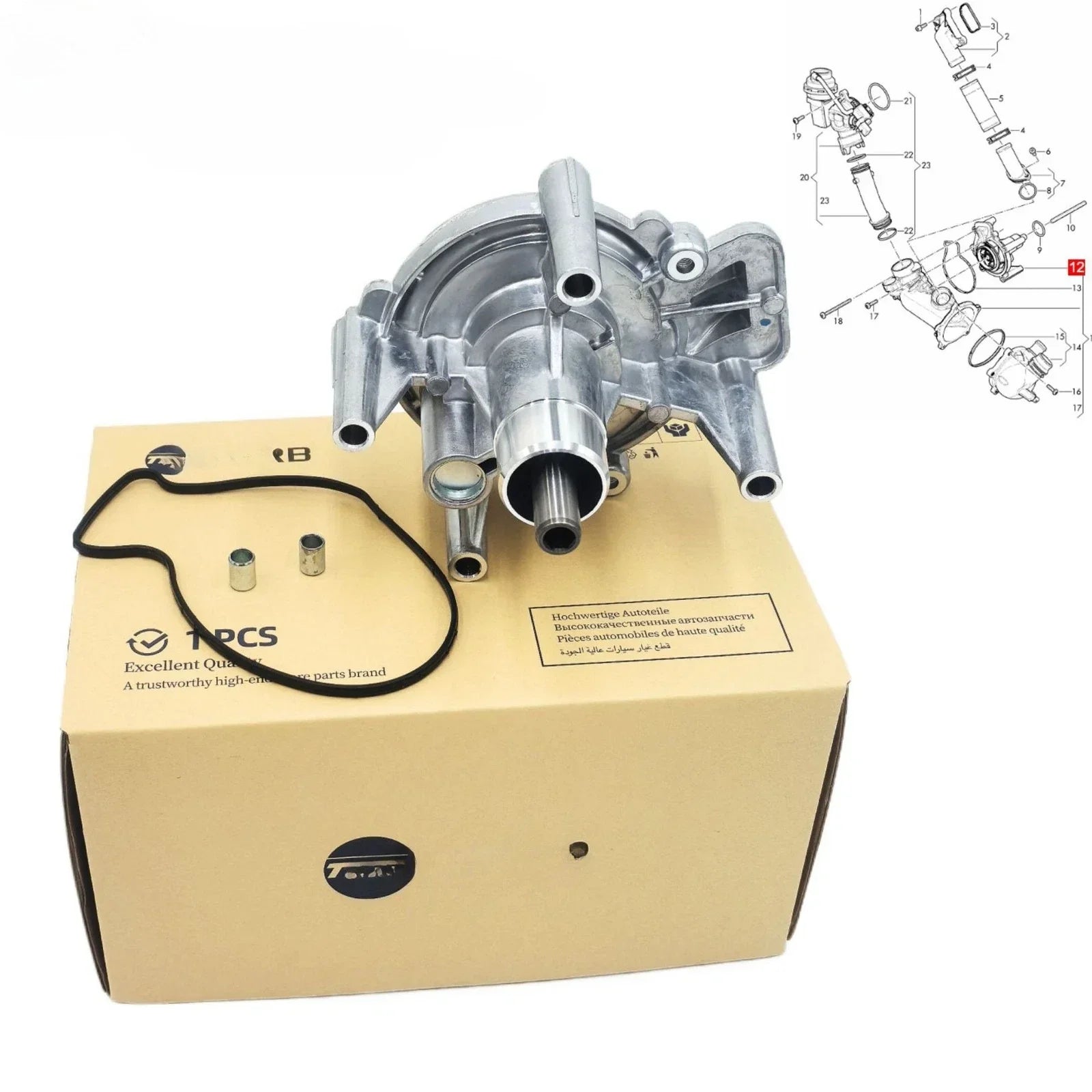 Engine Water Pump for Audi S6 S7 A8 S8 RS6 RS7 (2012–2018)