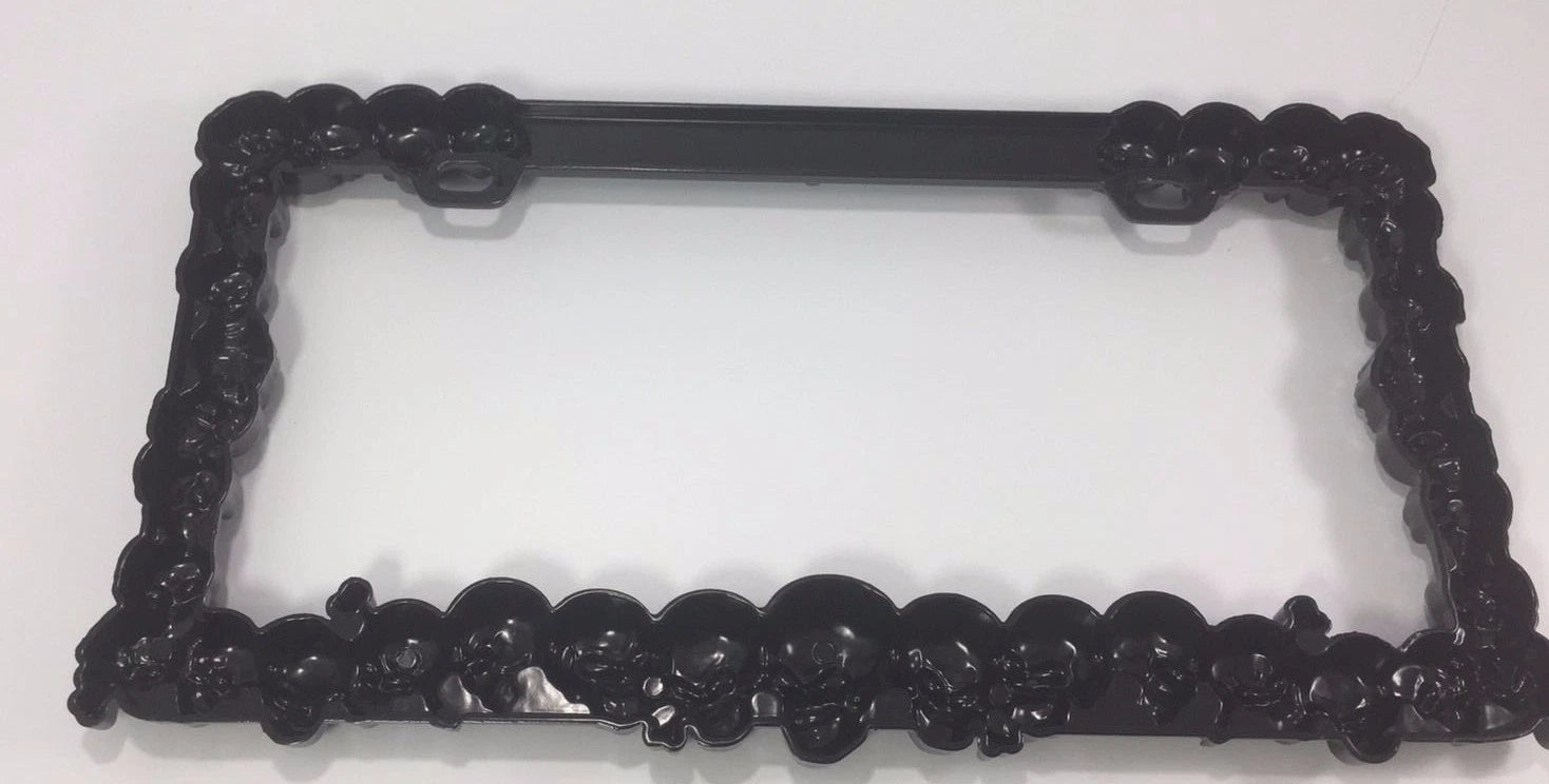Heavy Duty License Plate Tag Frame Holder for Car Truck SUV (Metal Black)