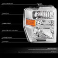 Chrome/Clear Headlight Lamp Right for Ford E-150/250/350/450/650/750 (2008–2021)