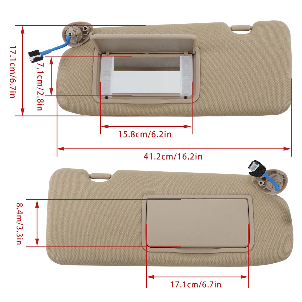 Sunvisor with Lights and Mirror Pair for Honda CR-V (2017–2022)