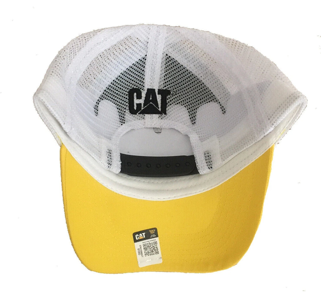 Caterpillar Mesh Snapback Hat for CAT Equipment (Black, Yellow, White)