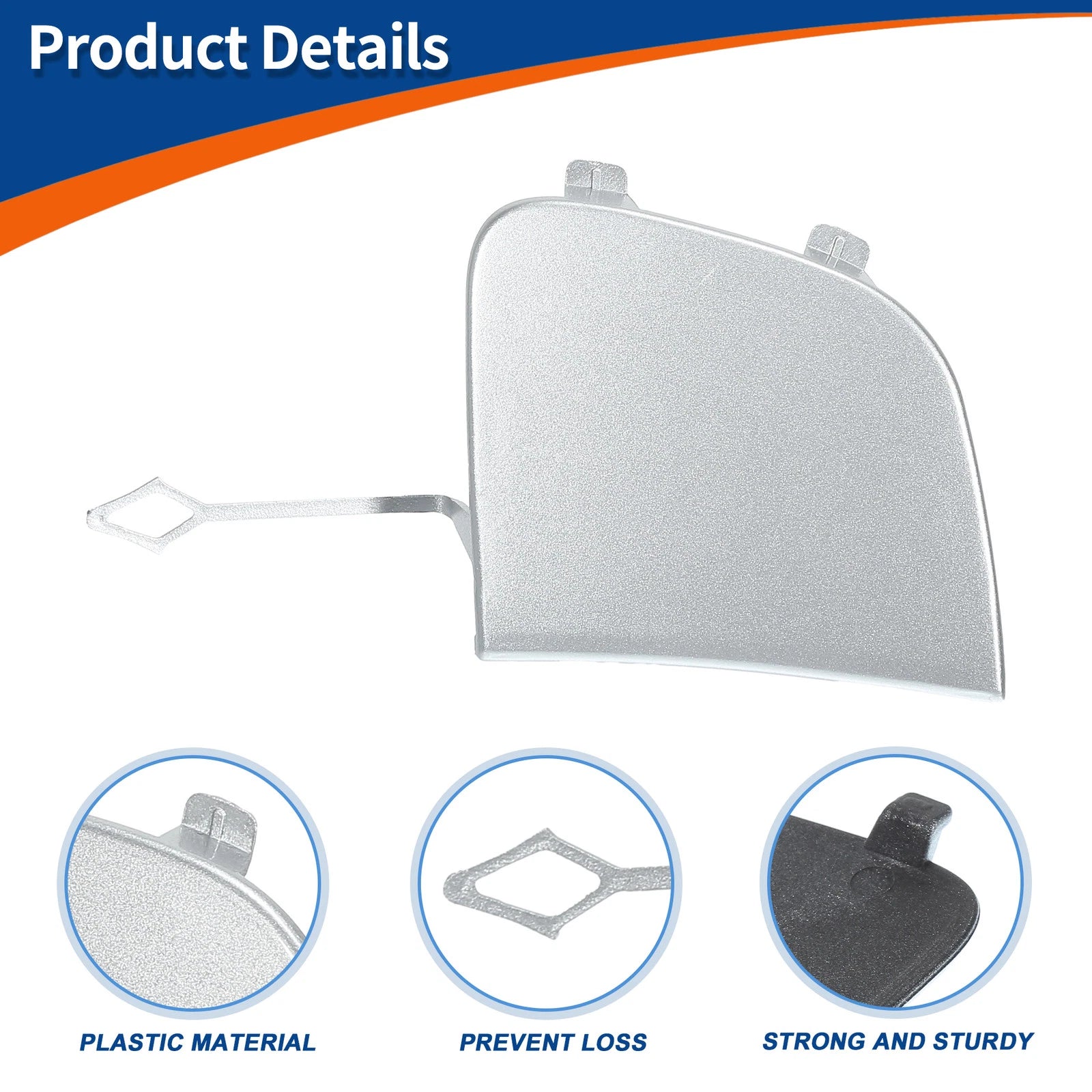 Tow Hook Cover for Mercedes-Benz GLA (2015–2020) No.A1568854200 Silver Tone