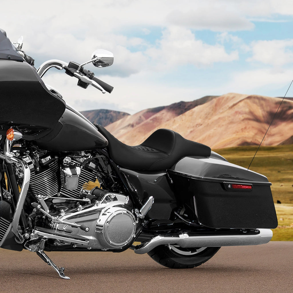 Black Rider Driver Passenger Seat for Harley Touring Road King Glide (2009–2023)