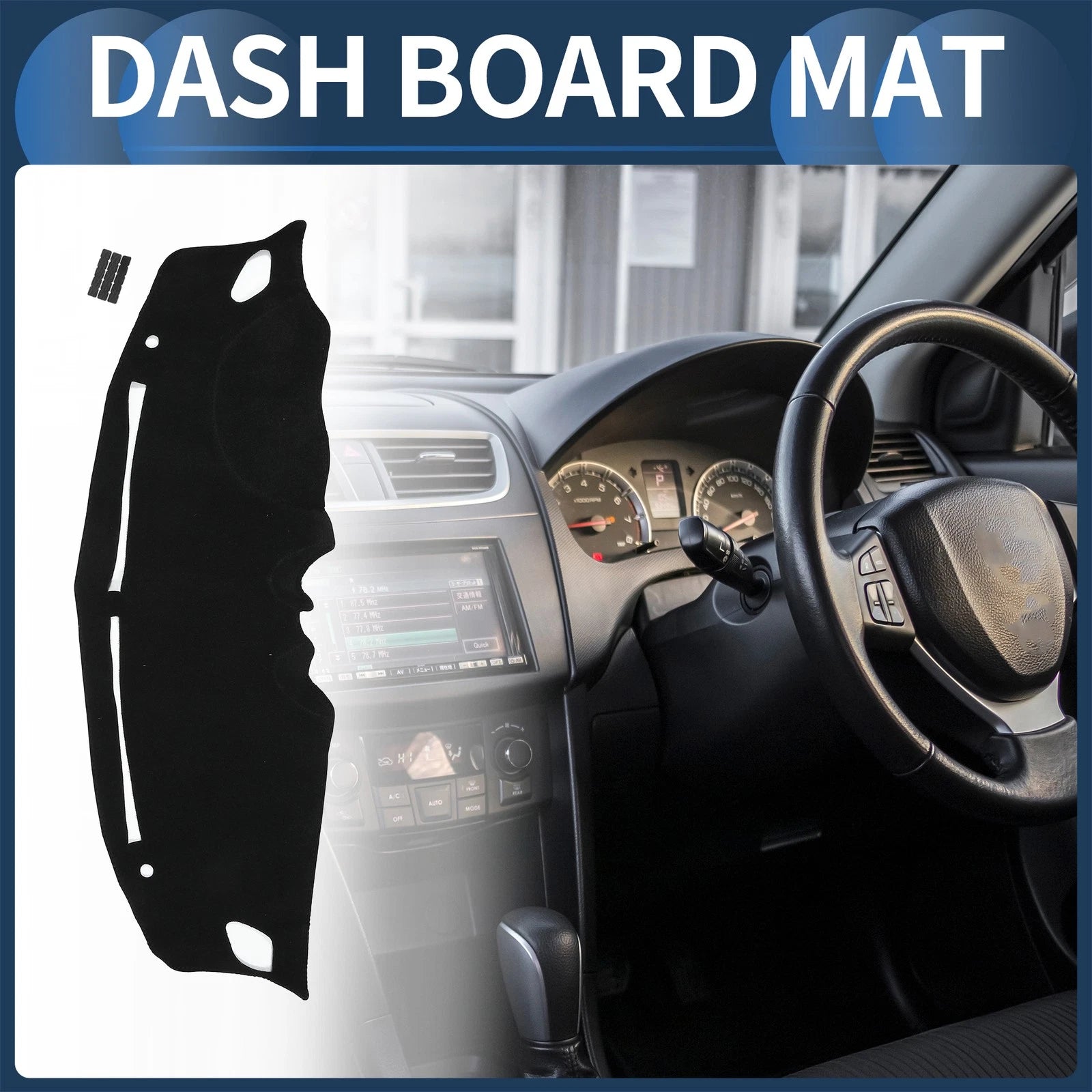 Dashboard Cover Mat for Suzuki Swift ZC33S 13S 53S (2018–2024) Black