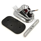 Chrome Metal Skull Brake Tail Light for Harley