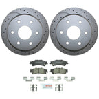 Rear Brake Kit Set of 4 Drilled 325mm Disc Rotors Bosch Ceramic Pads for Chevrolet GMC