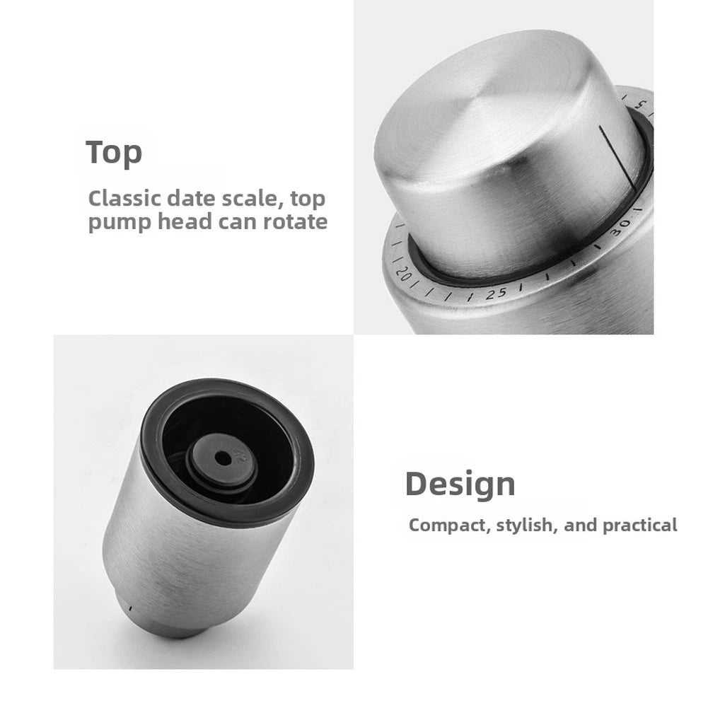 304 Stainless Steel Wine Stopper with Vacuum Pump for Wine Freshness