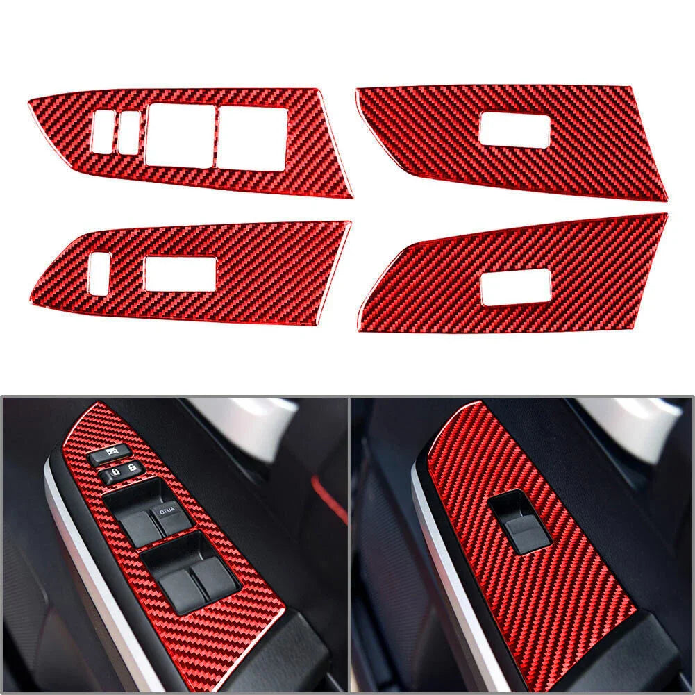 Red Interior Door Window Lift Switch Cover Trim for Toyota Tundra (2014-2021)