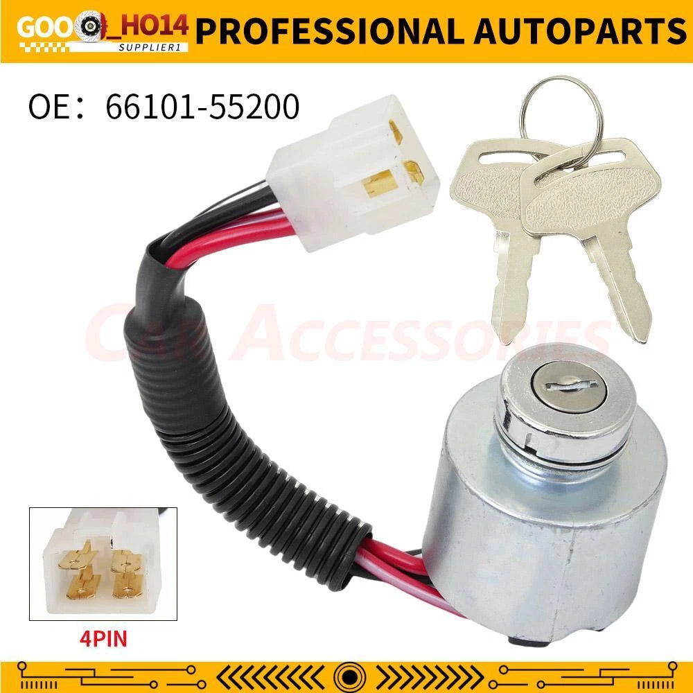 Ignition Switch w/Keys for Kubota ZD18 ZD18F ZD21 ZD21F ZD28 ZD28F (2000–2023)