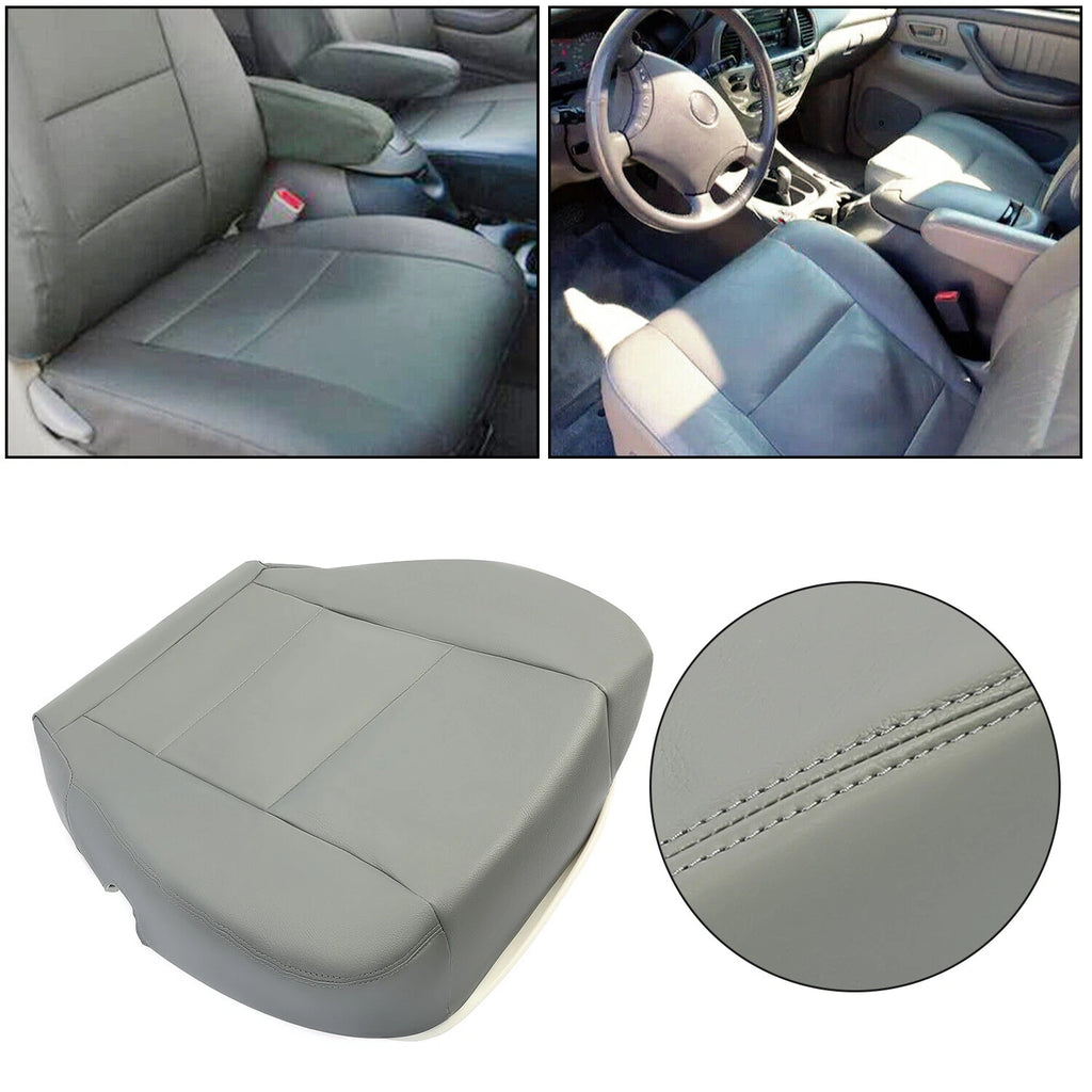 Driver Bottom Seat Cover for Toyota Sequoia Limited SR5 (2000–2004) Gray Leather