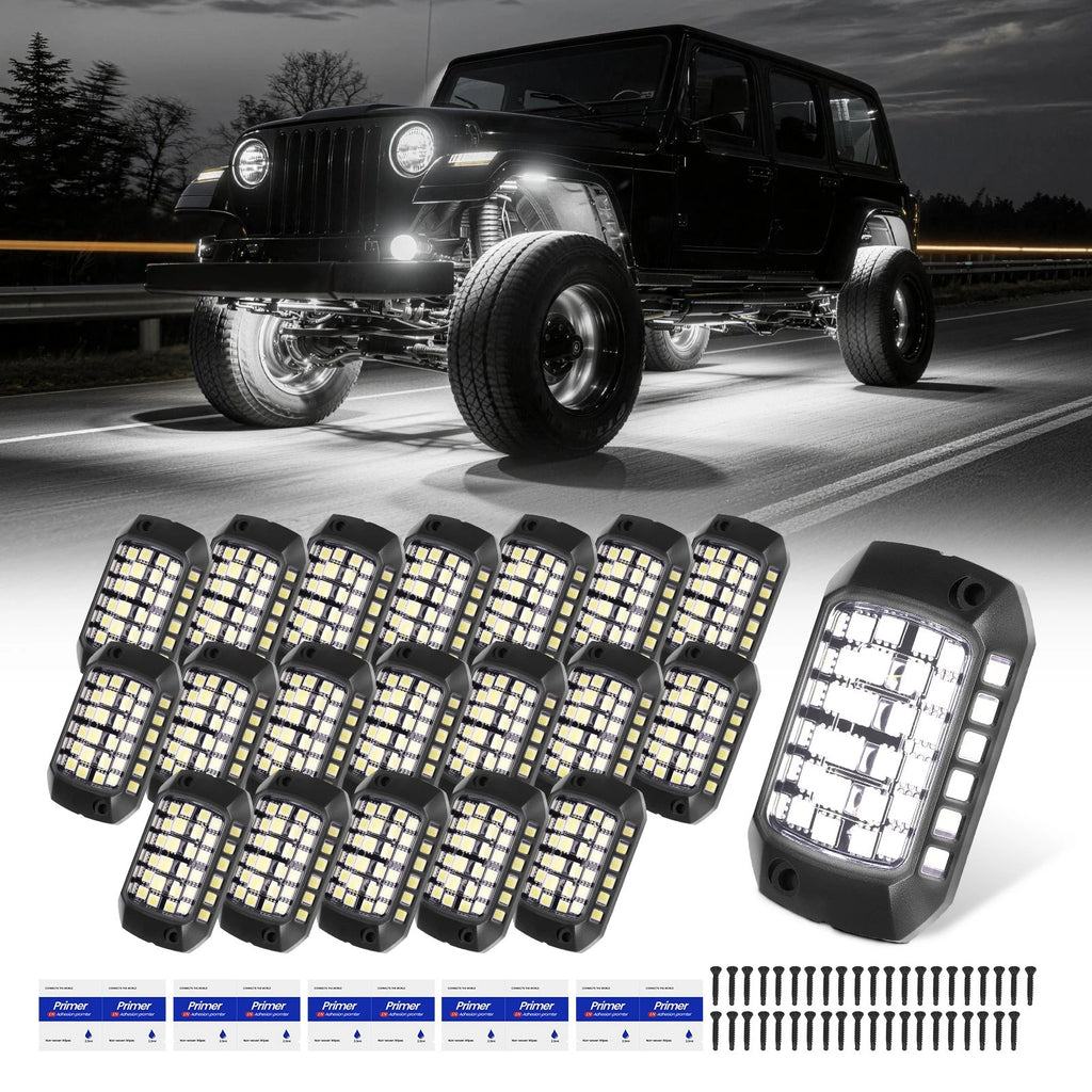 12x White LED Rock Lights for Offroad SUV