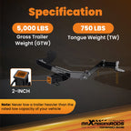 Trailer Hitch Receiver Class 3 2" for Hyundai Santa Cruz (2022–2025)