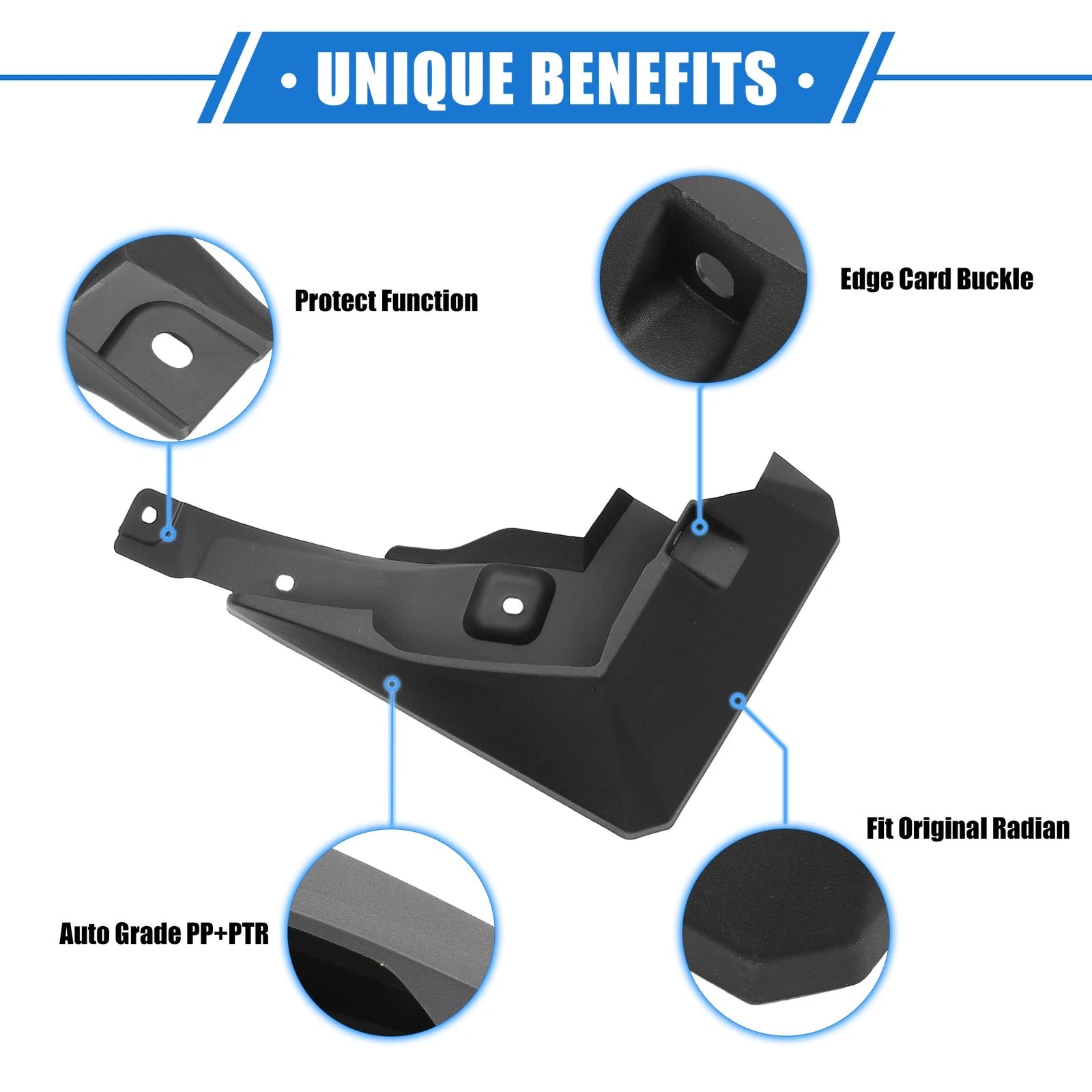 Mud Flaps Kit for Toyota RAV4 (2019–2023) Black Splash Guards 703820107026
