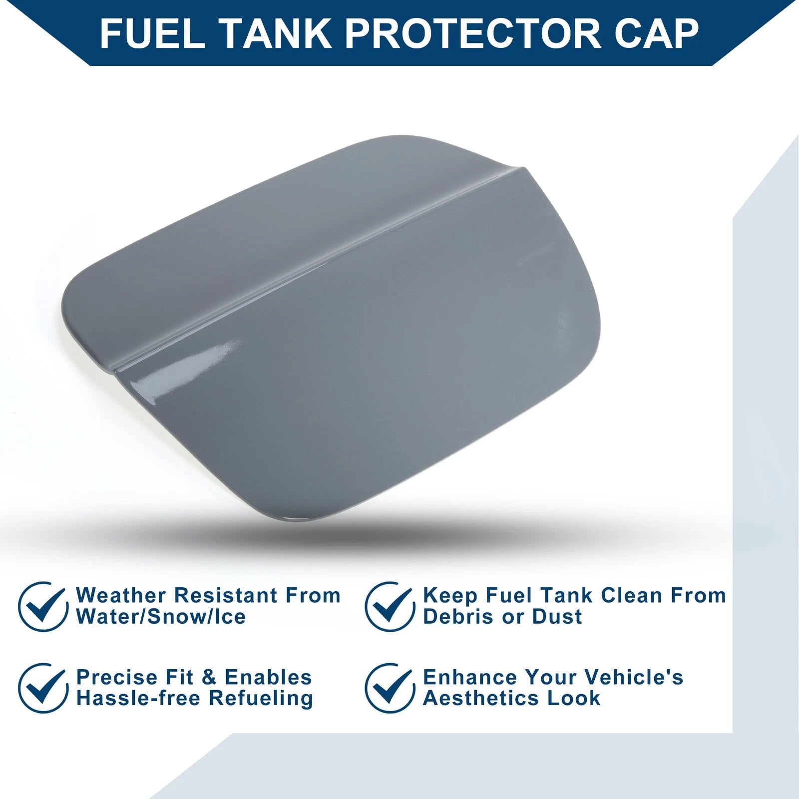 Fuel Tank Door Cap for Volkswagen CC (2019–2021) Fuel Filler Flap Cover Gray