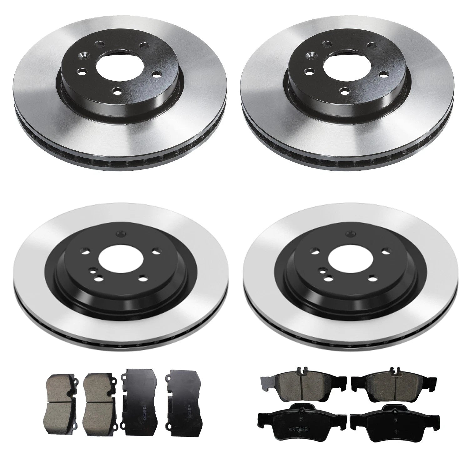 Set of 4 Wagner Rotors & Akebono Disc Brake Pads for W221 S400 S550 S600