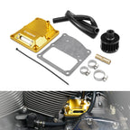 Gold Transparent Vented Transmission Top Cover for Harley M8 (2017–2023)