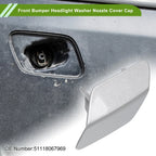 Front Left Washer Nozzle Cover Cap for BMW 320i Silver Tone (2013 - 2018)