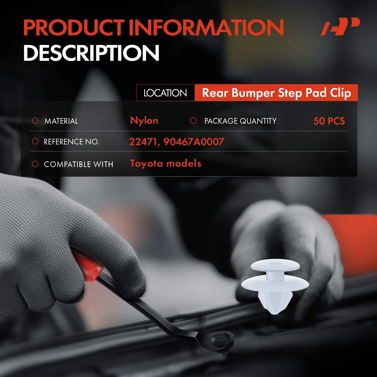 50Pcs Bumper Step Pad Retainer Clips for Hyundai Santa Fe Kia (2013–2020)