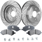 Front Brake Disc Rotors and Pads Kit for Ram 1500 Classic, Dakota
