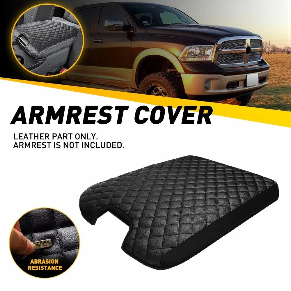 Center Console Lid Armrest Cover for Ram 1500 2500 3500 (2013–2023) Black EV