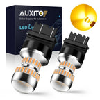 Set of 4 AUXITO 3157 4157 3757 Amber Yellow LED Turn Signal Light Bulbs
