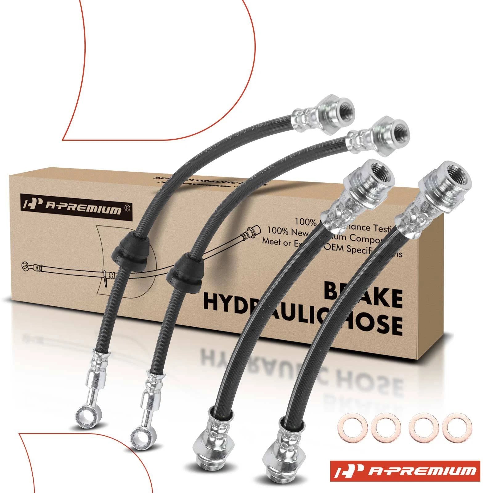 Set of 4 Brake Hydraulic Hoses for Chevy Spark (2016–2020)