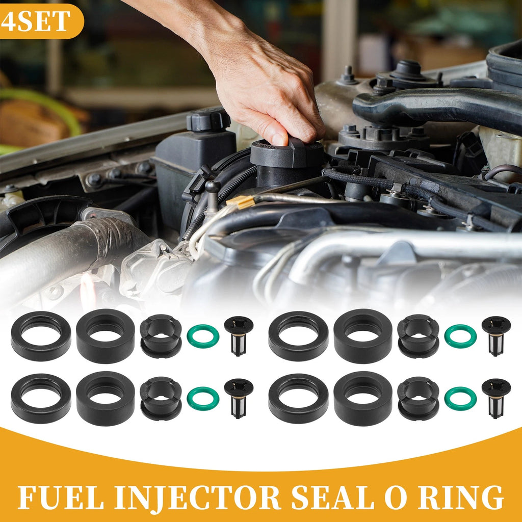 Set of 4 Fuel Injector Seal O Rings for Honda (1985–2002) NBR Rubber