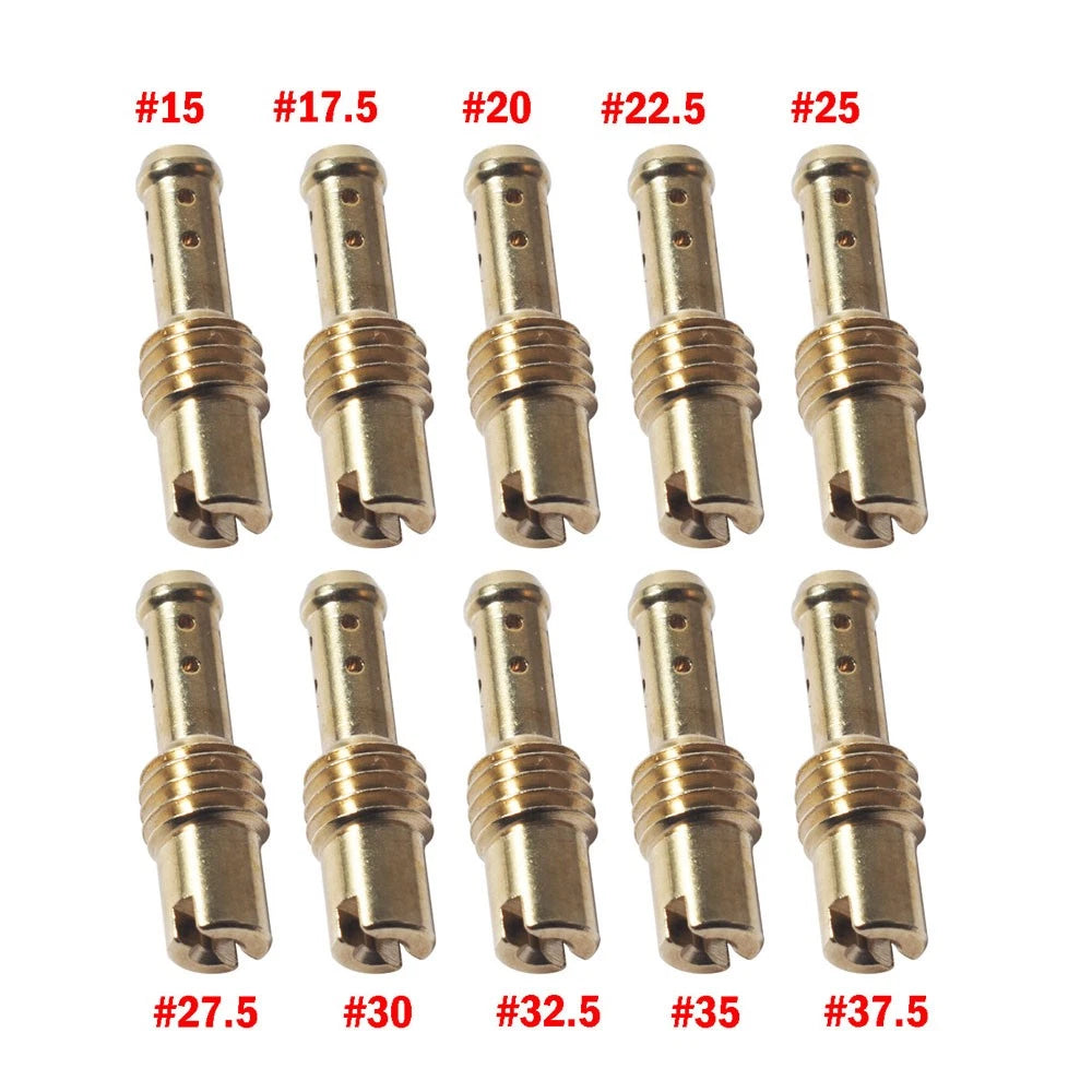 10Pcs Main Jets & 10Pcs Pilot Jets Kit for Mikuni TM TMX VM VM22 Carb