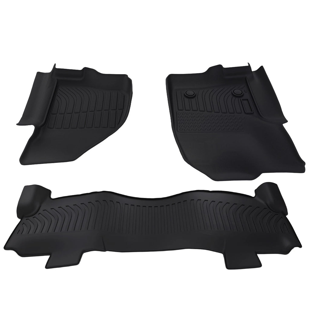 Set of 4 Black TPE Floor Mats for Ford F-250/F-350/F-450 Crew Cab (2012–2016)