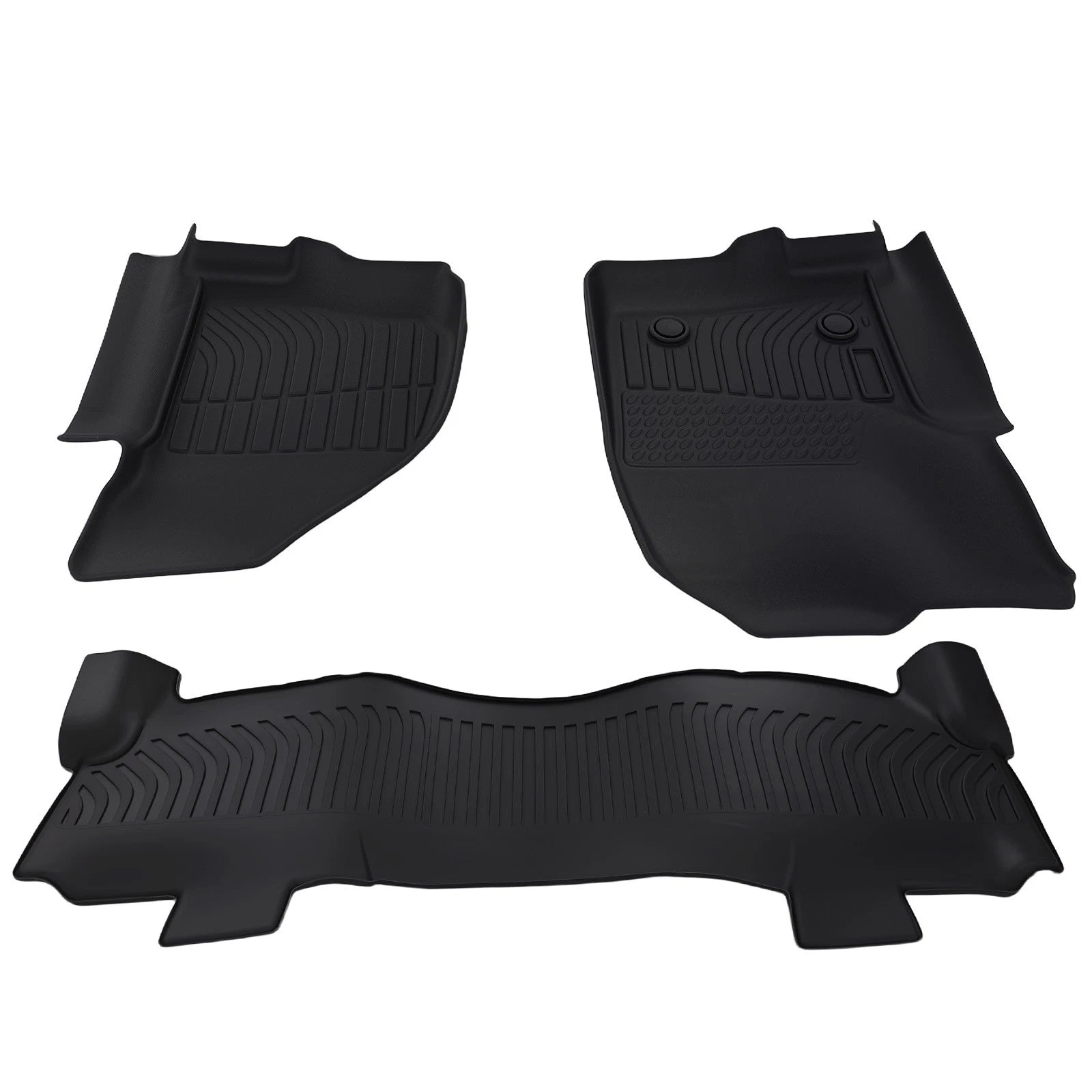 Set of 4 Black TPE Floor Mats for Ford F-250/F-350/F-450 Crew Cab (2012–2016)